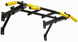 Турник треххватный (крепеж к стене) Черный (с черными ручками) NEW