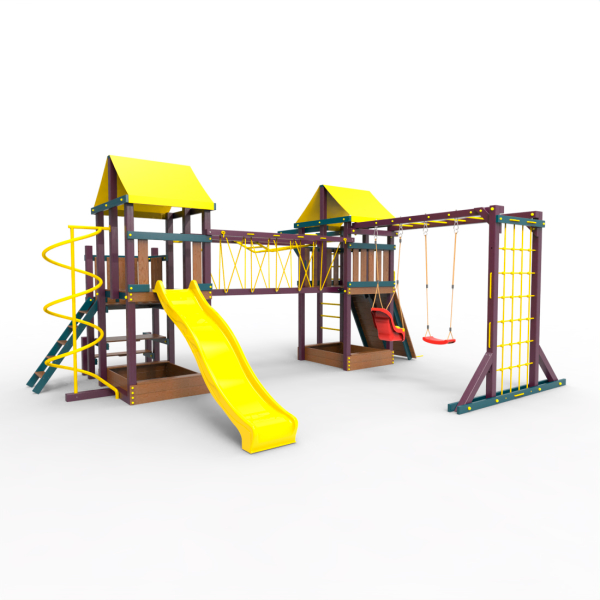 Детская площадка Пикник «Лила» Кракен Компакт с турником и шведской стенкой