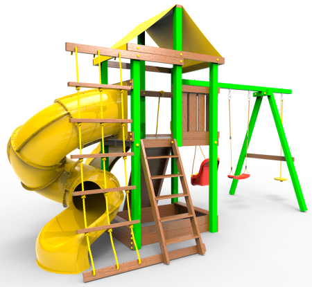 картинка Детская игровая площадка Пикник  "Элит" с винтовой трубой (зеленый) от магазина Лазалка