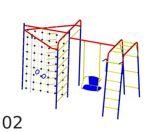 Детский спортивный комплекс для дачи Пионер "Стрела-02" ТК2 пластик