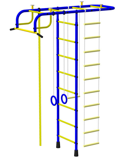 Детский спортивный комплекс ДСК "Пионер" Т-образный сине-желтый