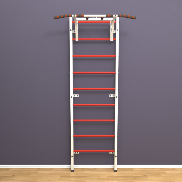 Шведская стенка «LittleSport» White Pull-Up красные ступени