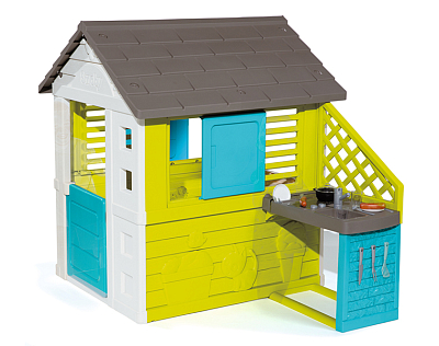 картинка Игровой домик с кухней синий (Smoby 810711) от магазина БэбиСпорт