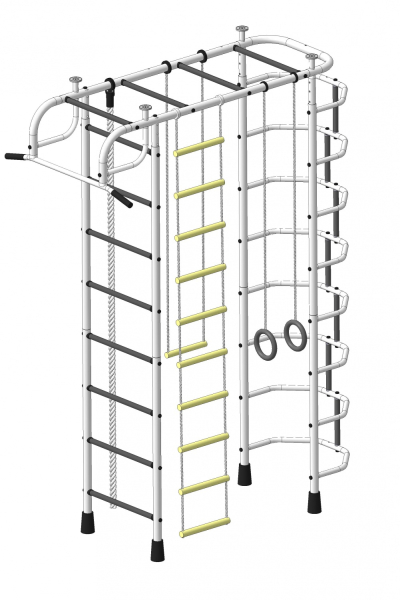 Детский спортивный комплекс ДСК "Пионер-2" 4-х опорный белый-серый