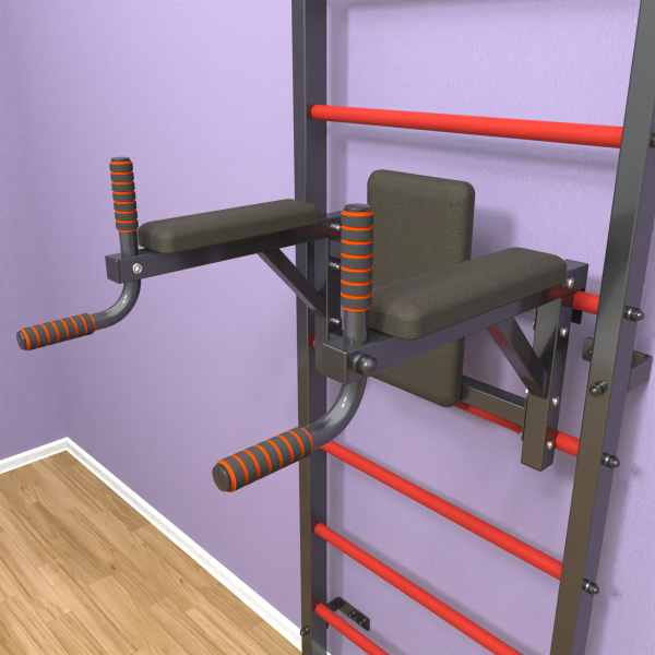 картинка Шведская стенка «LittleSport» Graphite Long 2.0 красные ступени от магазина Лазалка